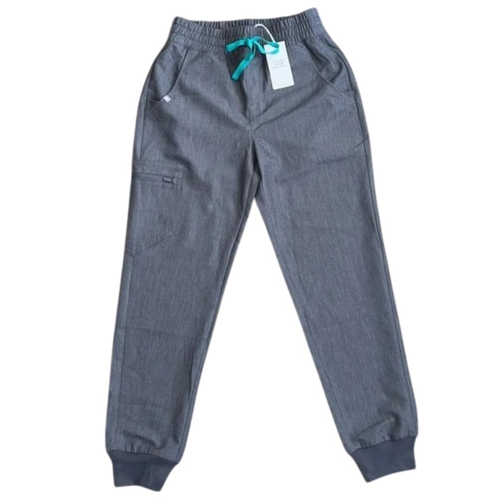 FIGS High Waisted Zamora Jogger Scrub Pants XS PETITE Graphite Gray PO 1877